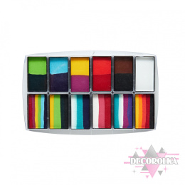 Global Colours Paleta farbCarnival – Multi One Strokes + Colours Face & BodyArt Palette Sampler 12x 15g